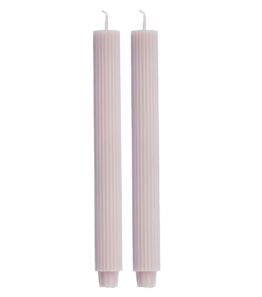 Spitzkerzen RIBBED 2er-Set altes rosa