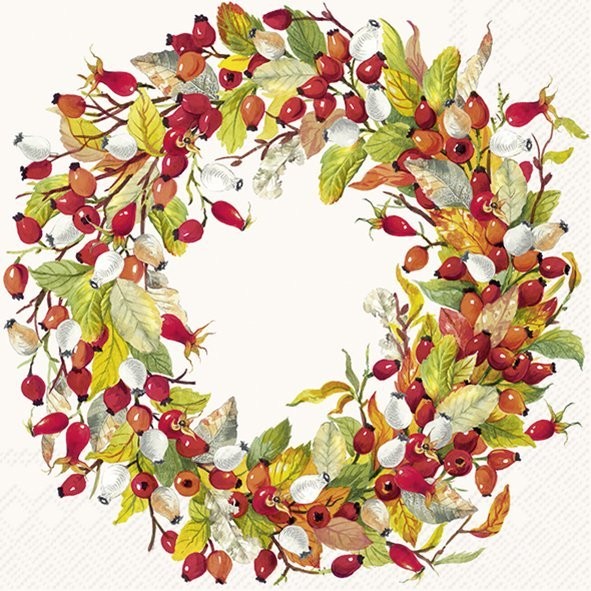 Servietten ROSE HIP WREATH