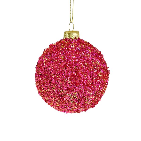 Weihnachtskugel m. Glitzer