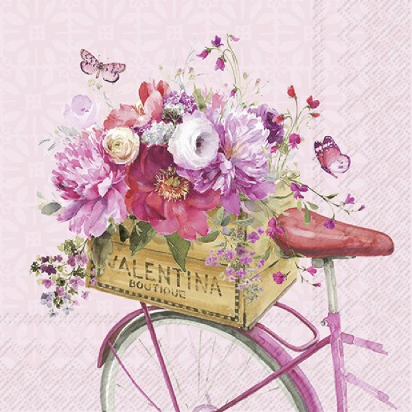 Lunch-Serviette VÉLO ROSE