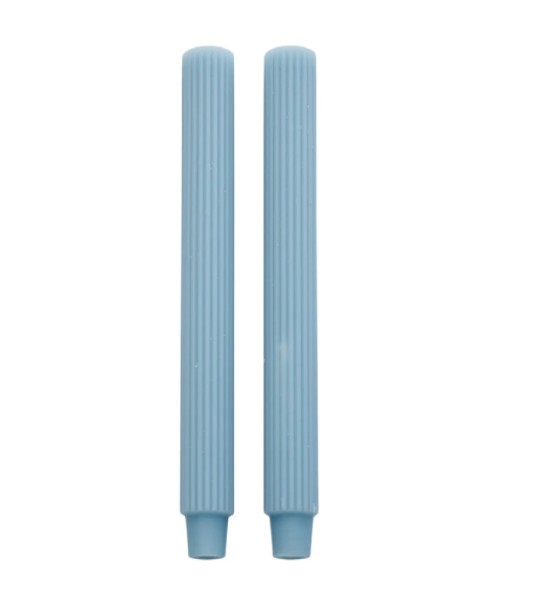 Spitzkerzen RIBBED 2er-Set blue