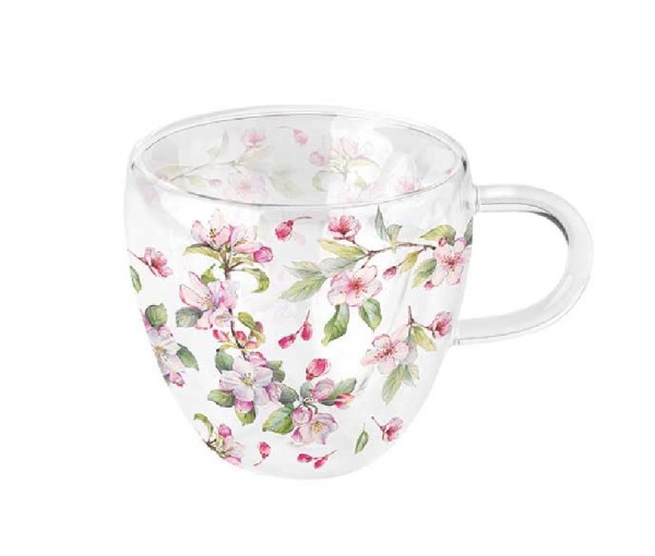 Doppelwandiges Teeglas SPRING BLOSSOM