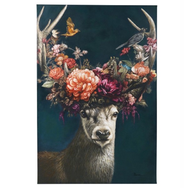 Bild HIRSCH IN BLUMEN