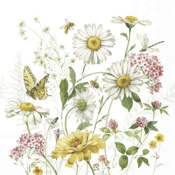 Servietten WILDFLOWERS AND BUTTERFLY